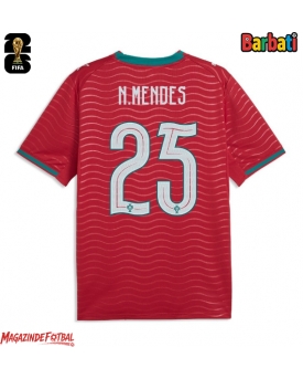 Portugalia Nuno Mendes #25 Tricou Fotbal Replică Mondial 2026 Barbati Acasa Portugalia Nuno Mendes #25 Tricou Fotbal Replică Mondial 2026 Barbati Acasa